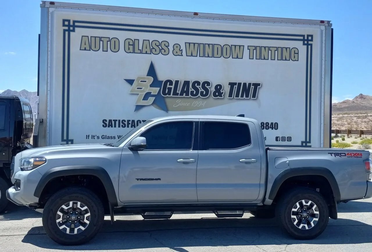 Window tint on a Toyota Tacoma truck